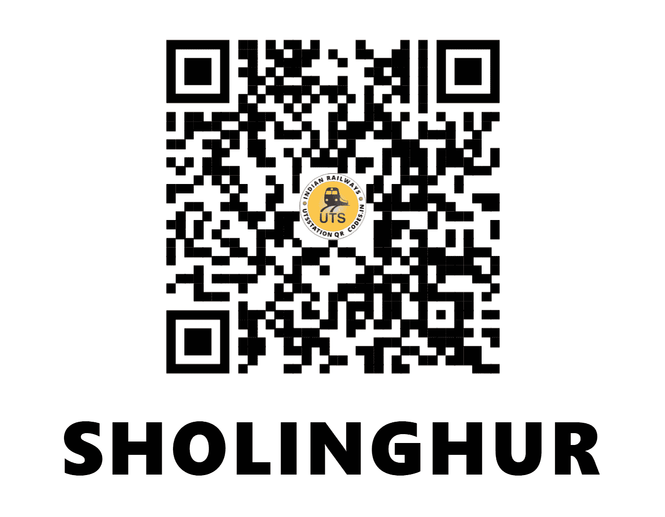 UTS QR Code for SHOLINGHUR - SHU - SR (TAMIL NADU)